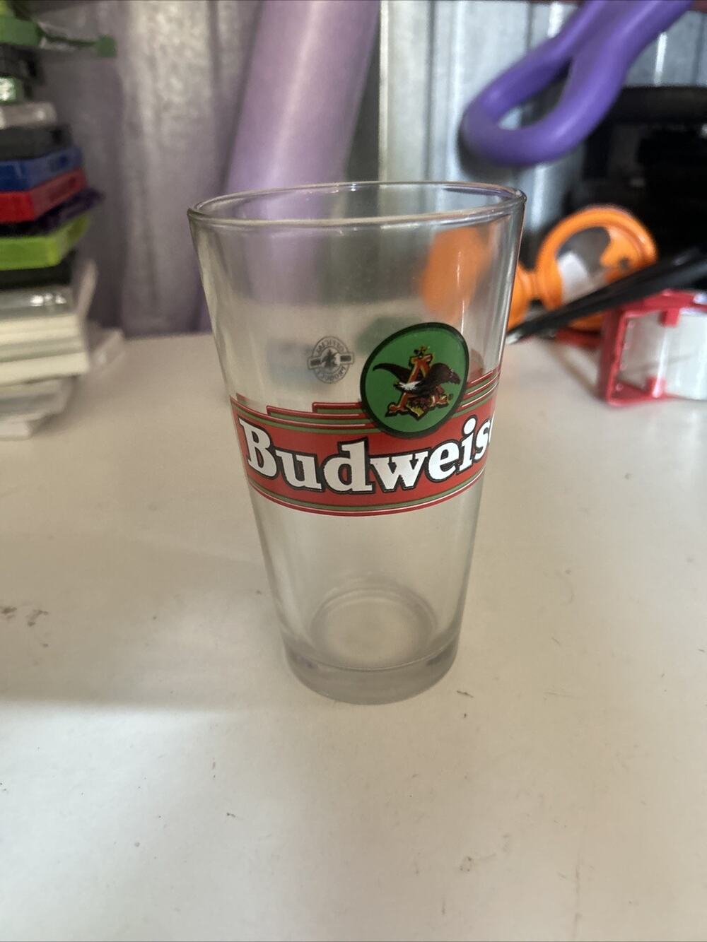 Vintage Budweiser Beer Bar Pint Glasses With Anheuser Busch Eagle Logo